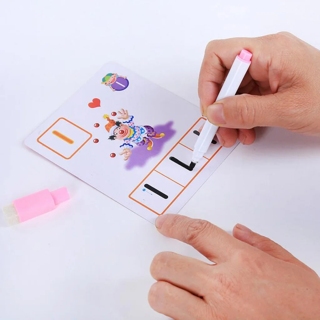 

Learning Flashcards Preschool Education With Wipe - clean Pen for