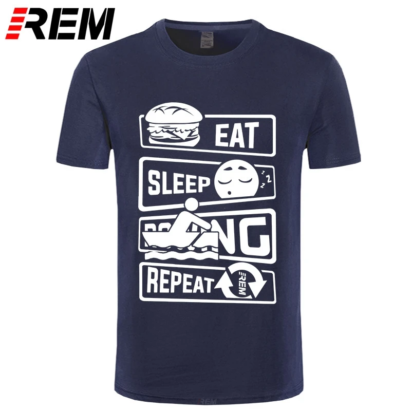 Новинка брендовая одежда футболки смешная футболка с надписью Eat Sleep гребли