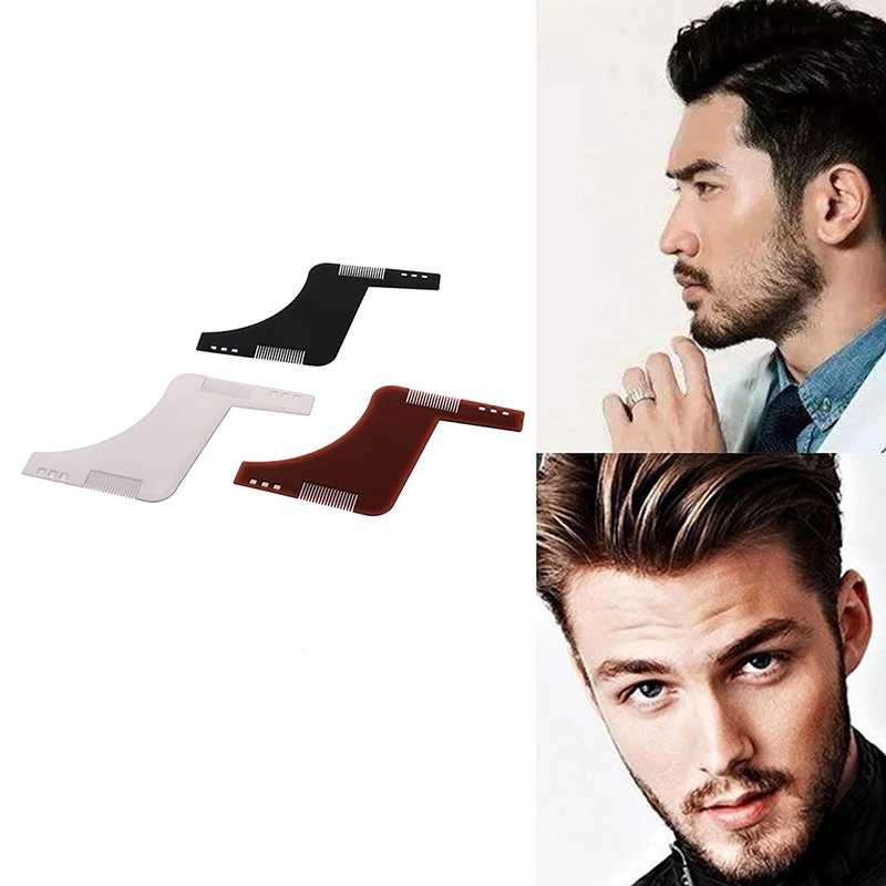 

1Pc Men Beard Shaping Styling Template ruler combs Appearance Moustache moulding Hairdressing Plastic Beard Hair Comb Dropship