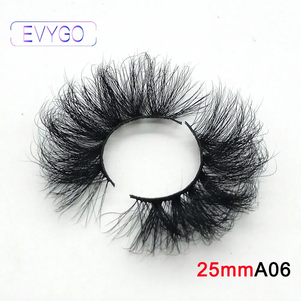 

25mm A06 EVYGO 100% handmade natural thick Eye lashes wispy makeup extention tools 3D mink hair volume soft false eyelashes