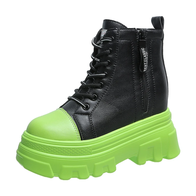 

2021 Punk Cool Platform Chunky Zipper Women Boots Fashion Trendy Casual Leisure Motorcycle Boots Women Autumn Shoes