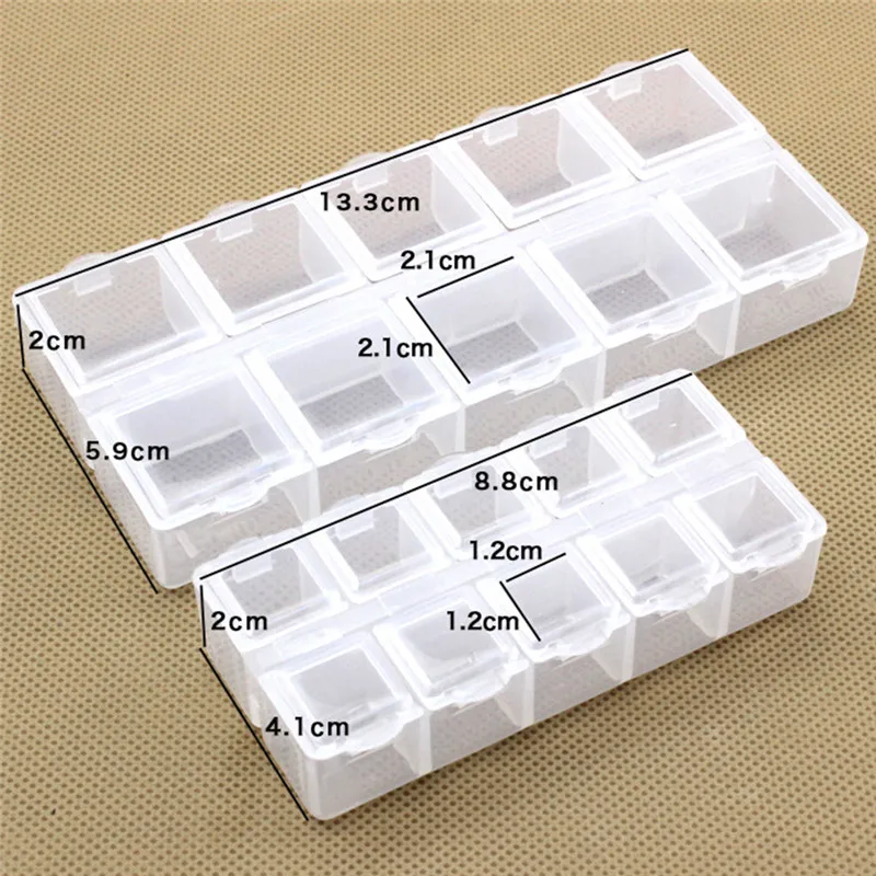 

1PCS Portable Transparent 10 Slots Weekly Pills Medicine Box Case Organizer Holder 2 Sizes Travel Pill Cases