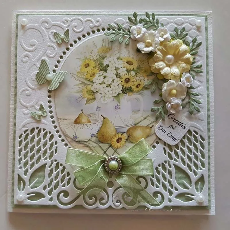 Рождественский венок фон металлический Трафаретный вырубной штамп для