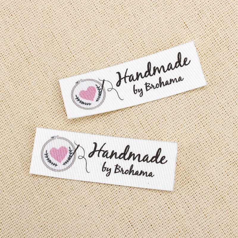 98 Custom Iron Labels Logo or Text Cross stitch Organic Cotton Fabric Name Label，Customized with Your (TB0114) | Дом и сад