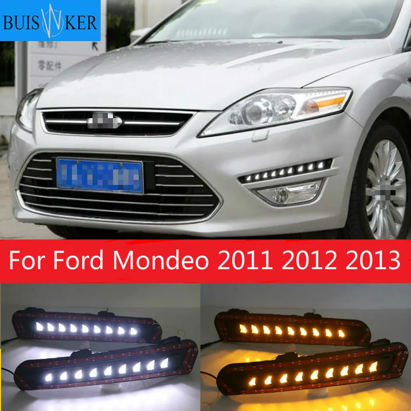 1set For Ford Mondeo 2011 2012 2013 LED DRL Daytime Running Light Daylight Waterproof Fog Lamp white Styling lights - купить по