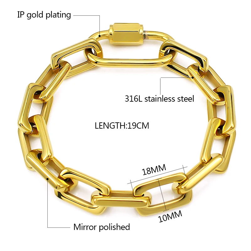 Ожерелье чокер в стиле панк с крупным замком цепь из массивного тяжелого металла