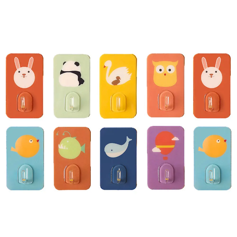 

New 10Pcs Cartoon Strong Self Adhesive Door Wall 7x4cm Hangers Hooks Suction Heavy Load Rack Cup Sucker for Kitchen Bathroom