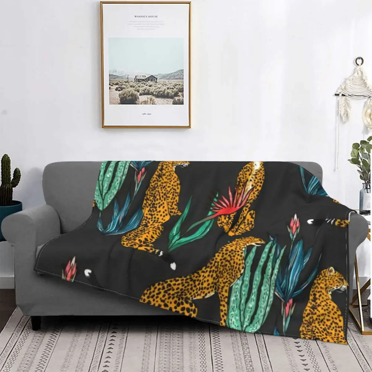 

Manta abstracta con estampado de leopardo, mantas de decoración de felpa súper suave y transpirable para sofá, envío gratis