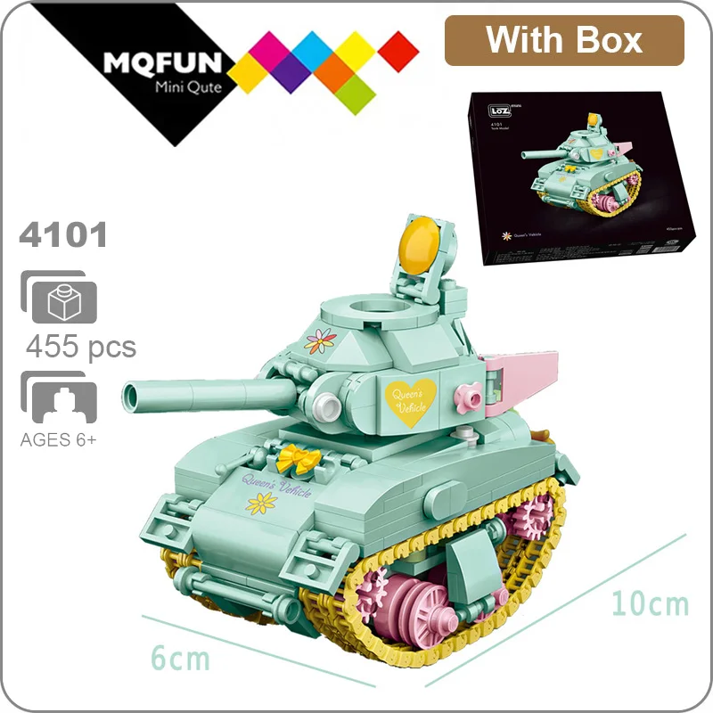 

LOZ Mini Blocks Technic Car Model Bricks Building Blocks kawaii Green Pink Tank vehicle Block Micro Cartoon Car Christmas Gift