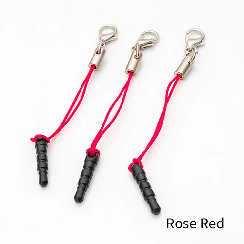 Rose Red 100 шт./лот, застежка "Лобстер", заглушка от пыли, ремешок, ремешок для мобильного телефона, lasso, Шарм с подвеской на цепочке, ручная работа, сделай сам - Цвет: Rose Red