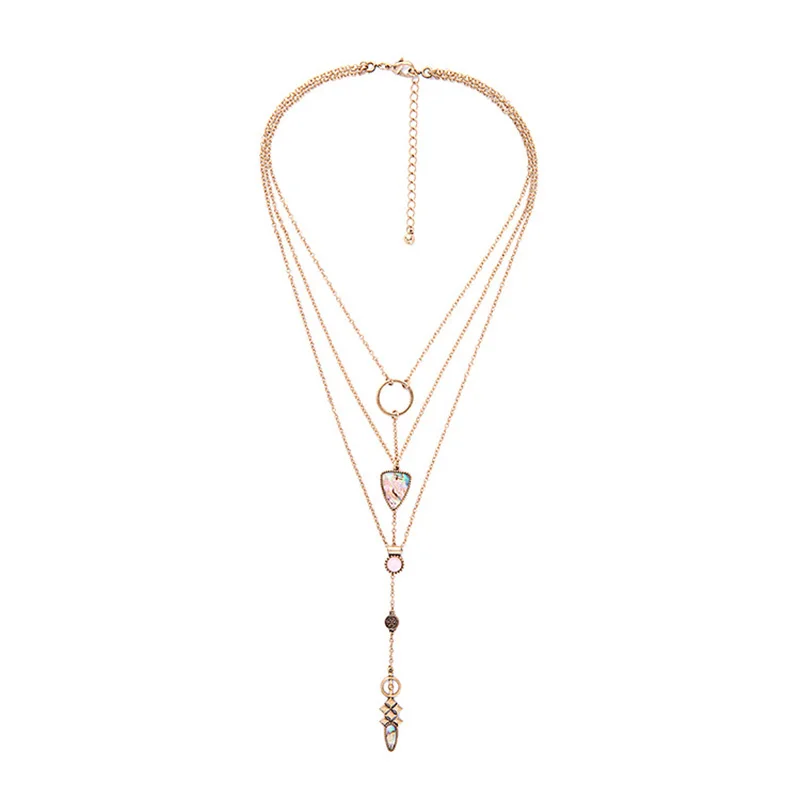 Классический многослойный геометрический кулон колье ожерелье ювелирные