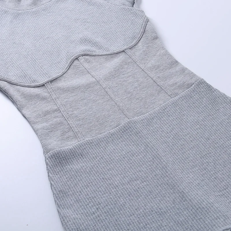 Обтягивающий комбинезон с вырезом на спине Для женщин 2021 короткими рукавами для