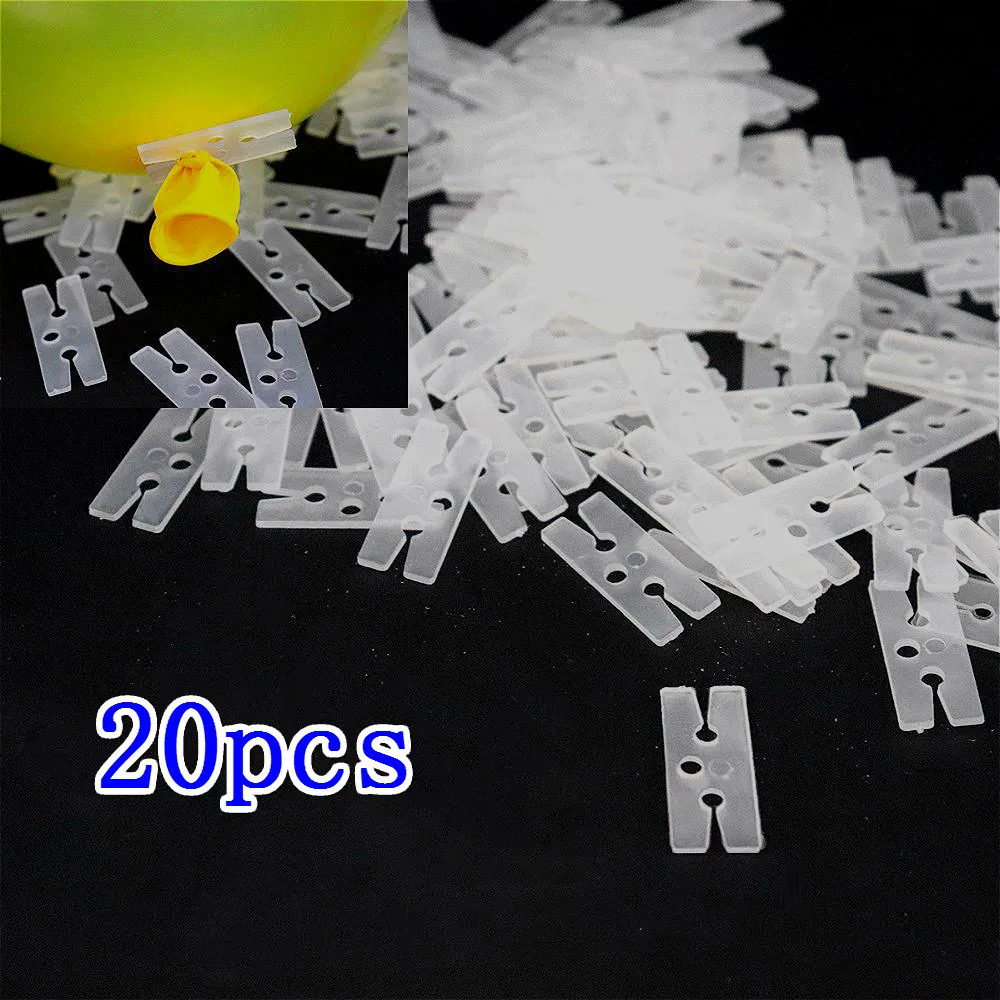 E 20pcs Новинка, 10 шт., Цветочные шары, декоративные аксессуары, зажим сливы, практичный, для дня рождения, свадьбы, вечеринки, пластиковый зажим, шары,@ 02 - Цвет: E 20pcs