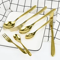 gold dinnerware set stainless steel knife spoon and fork tableware set luxury table cutlery kitchenware flatware set gift