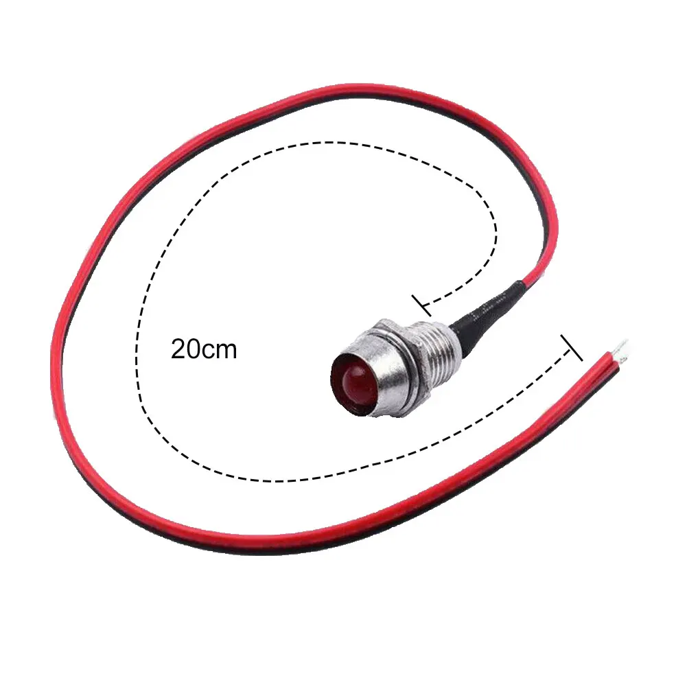 

10Pcs 12V 8mm Car Truck Boat LED Indicator Signal Light Dashs Panel Lamp Bulb Automobile Electric Accessories