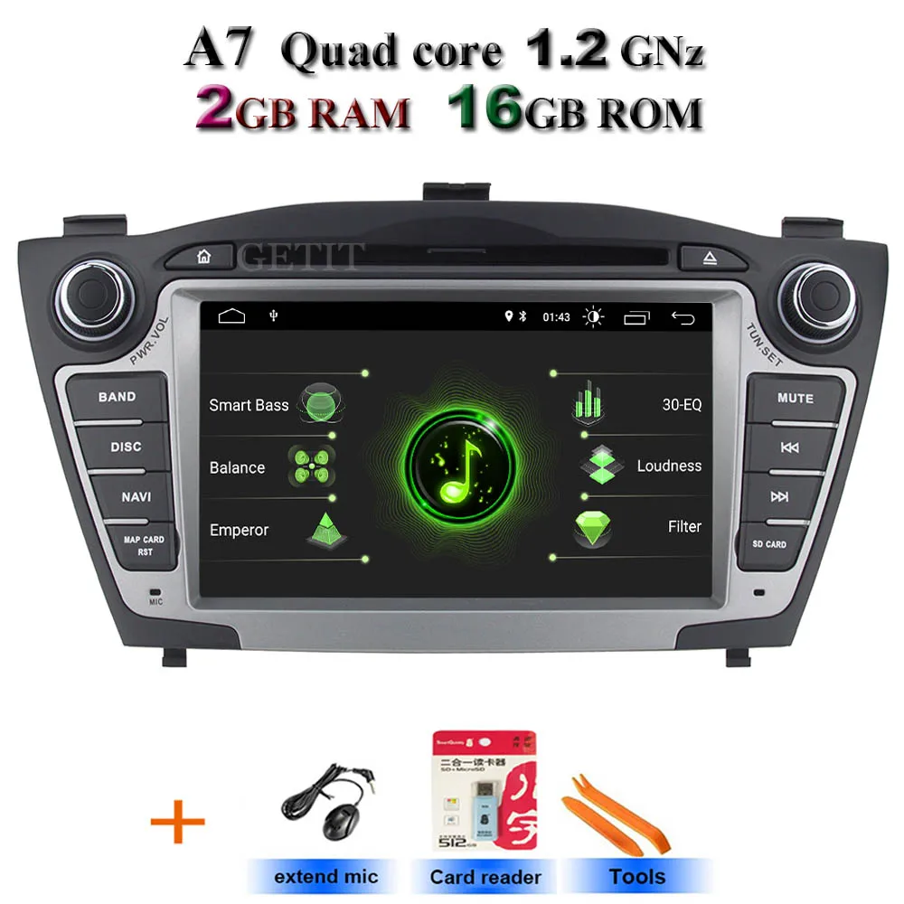 MTK standard 4 Гб+ 64 ГБ Автомобильный мультимедийный плеер gps 2 Din Android 9 для hyundai IX35 TUCSON 2009- радио dvd-плеер hyundai ix35 аксессуары - Цвет: MTK standard