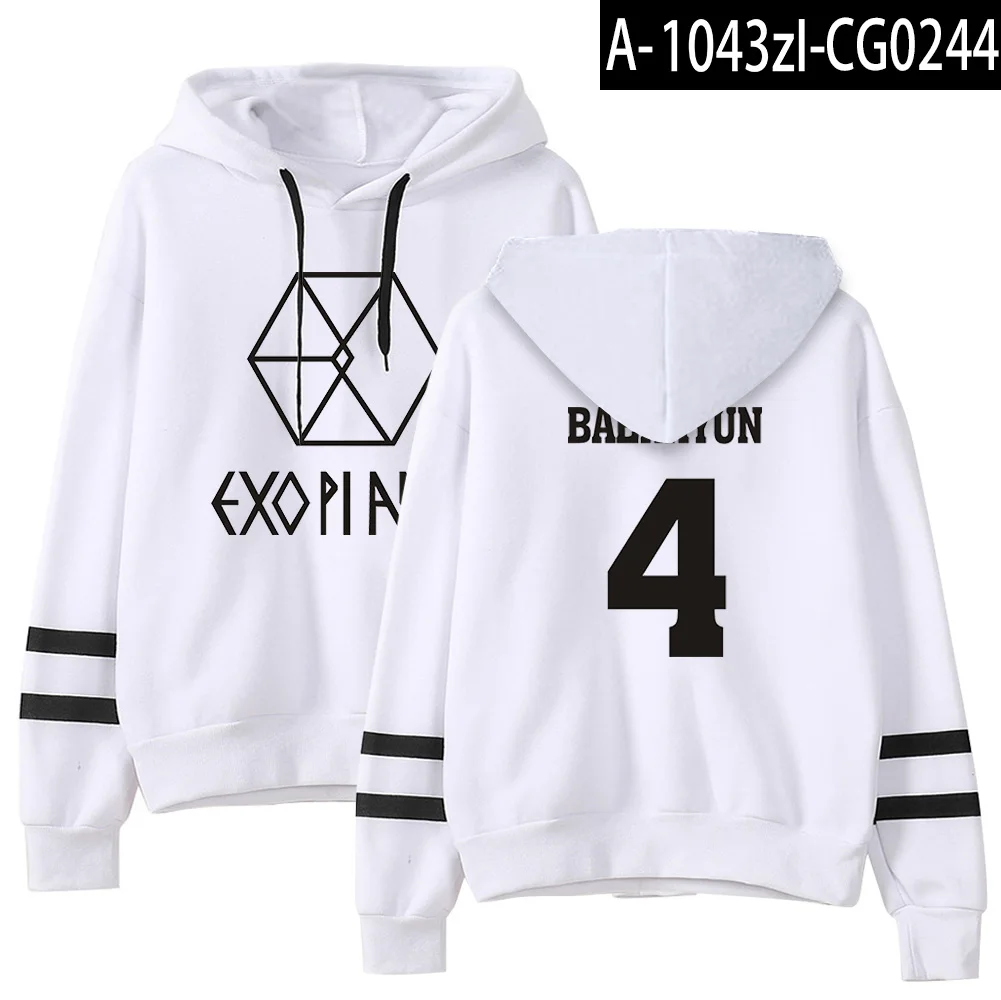 Kpop EXO милый женские худи Harajuku Повседневная Толстовка с капюшоном корейский стиль свободная толстовка с капюшоном женские флисовые толстовки пуловер Топ - Цвет: white