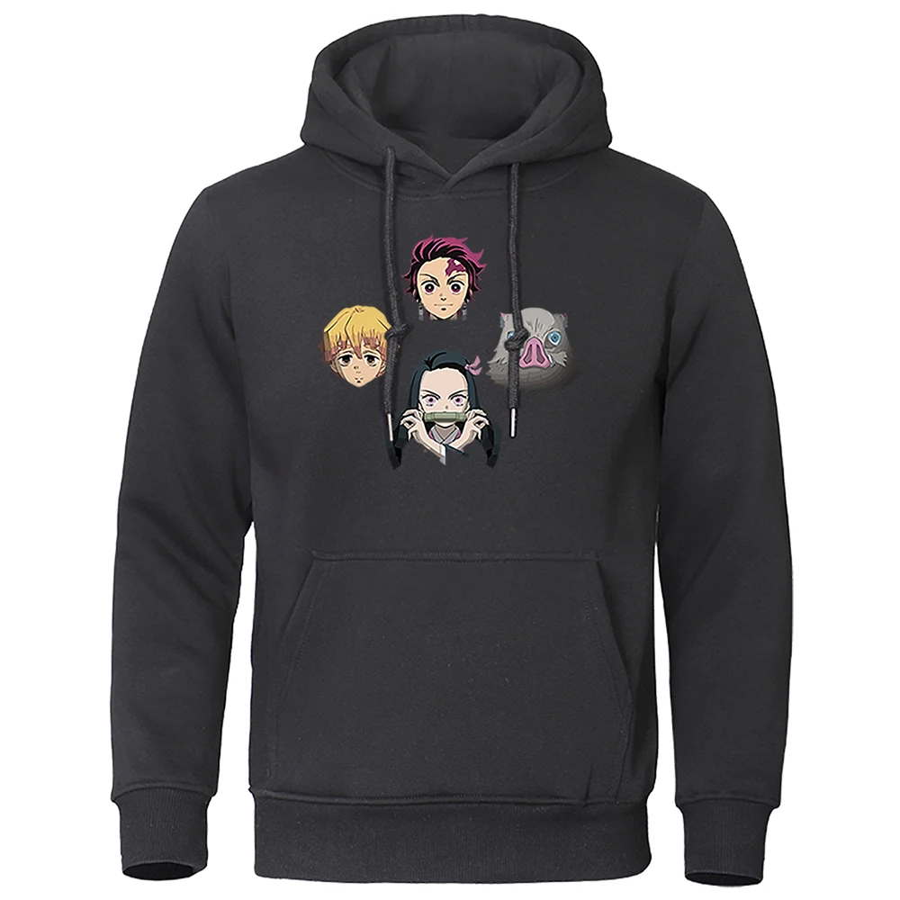 

kimetsu no yaiba Hooded Male Demon Slayer Streetwear Autumn Casual Pullover Japan Anime Sweatshirts Men Hip Hop Cartoon Hoodies