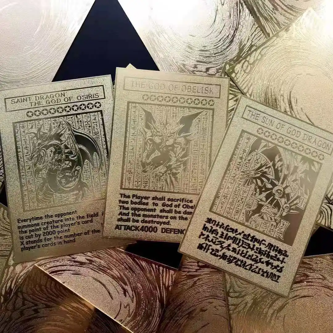 

Специальная продукция Yu Gi Oh DIY, металлическая карточка комиксной версии с тремя фантазийными богами