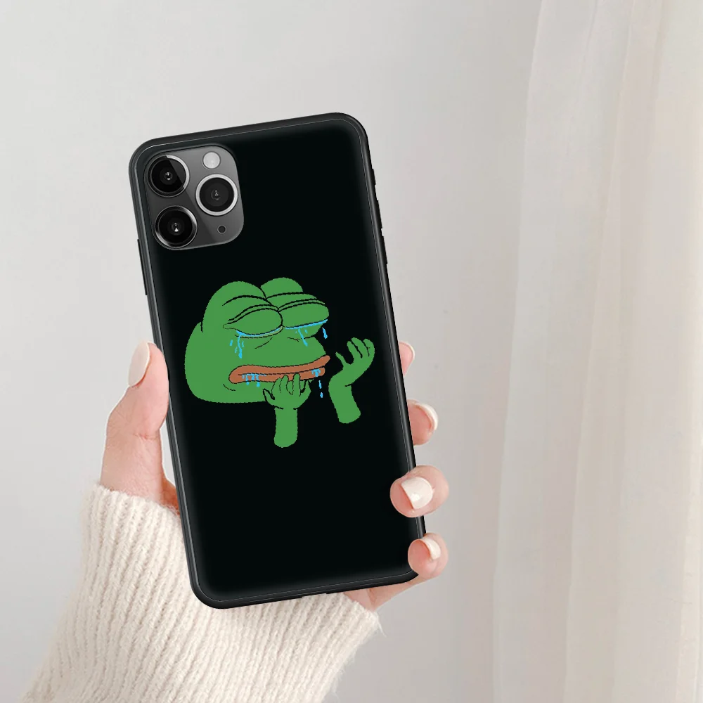 

Funny The Frog Pepe Phone Case For IPhone 5 5S SE 5C 6 6S 7 8 Plus X XS XR 11 12 Mini Pro Max 2020 black Etui 3D Waterproof