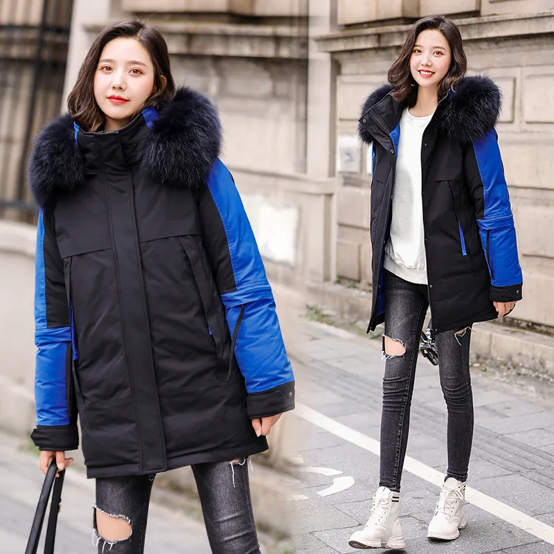 Женская зимняя парка с капюшоном и меховым воротником | одежда