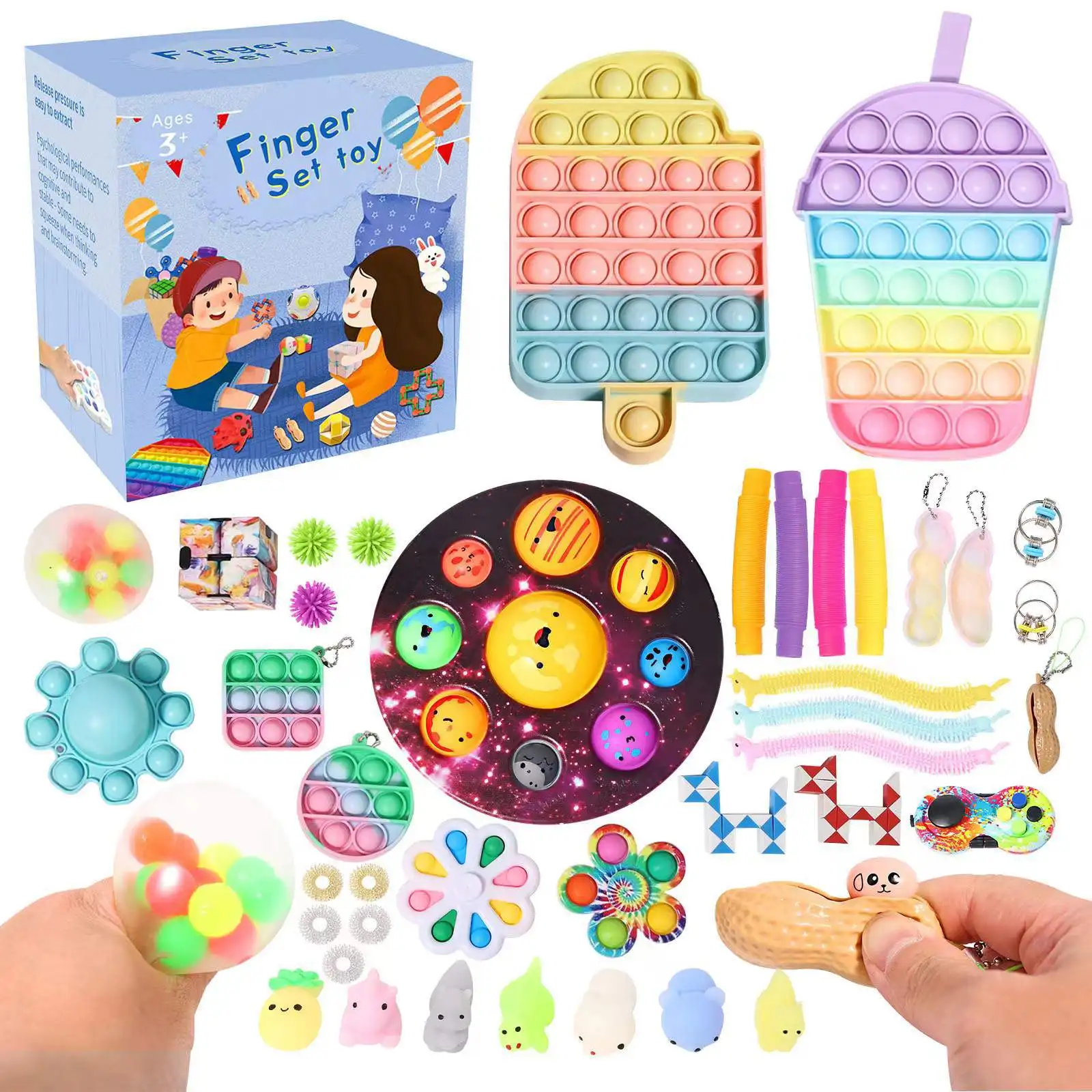 егоза Toys Pack Set Antistress Stretchy Strings Push Bubble Gift Anti Stress Squishy Sensory Relief juguetes inquietos Lot Pack images - 6