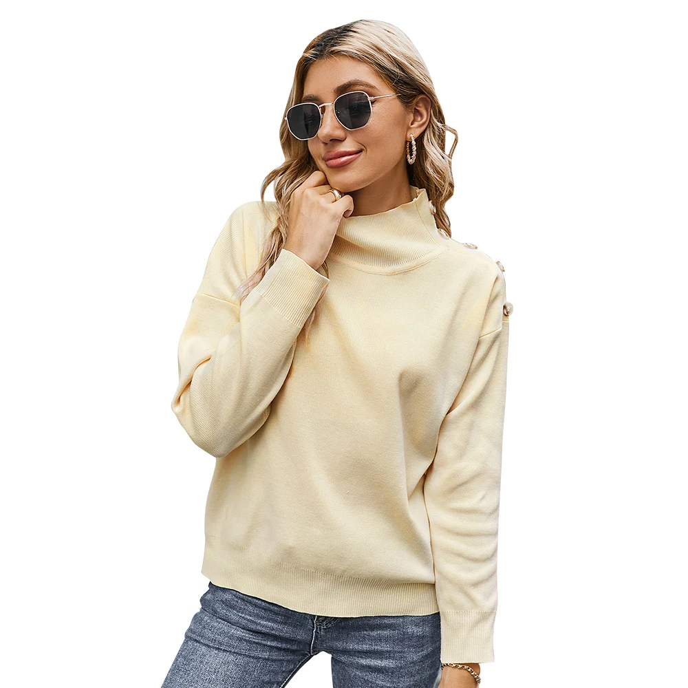 

Women's Sweaters Winter Long Sleeve Knitwear Sweater for Women Turtleneck Solid Slim Fit Pullover Woman Clothing