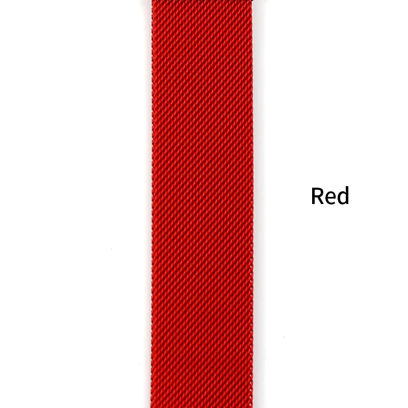 Red DIMU Миланский Браслет, Браслет для наручных часов Apple Watch, версии 5/4/3/2/1 38 мм 42 мм Нержавеющая сталь ремешок для наручных часов iWatch, 40 мм, длина-44 мм, ремешок для часов - Цвет ремешка: Red