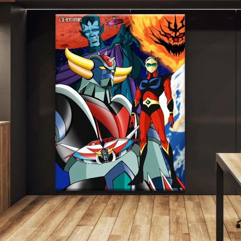 

HD anime UFO Robot Grendizer canvas painting Home Bar Bar Poster Wall Art Poster Coffee Garden Office home decor room decor
