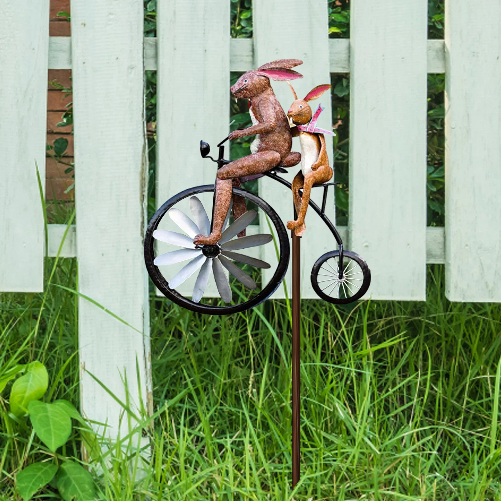 Винтажный велосипедный металлический Спиннер мельница для сада в виде животного