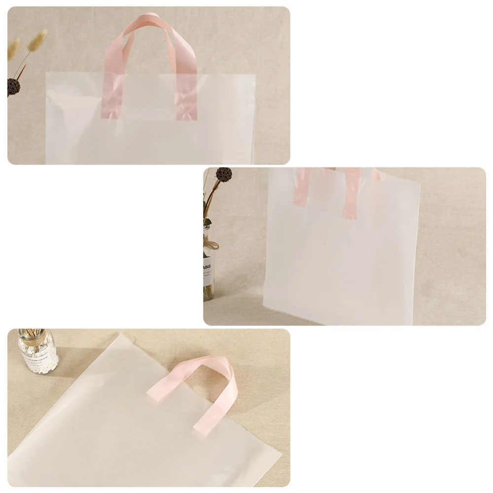 

50pcs Carrier Bag Low Transparent Bag Thicken Hand Bag Transparent