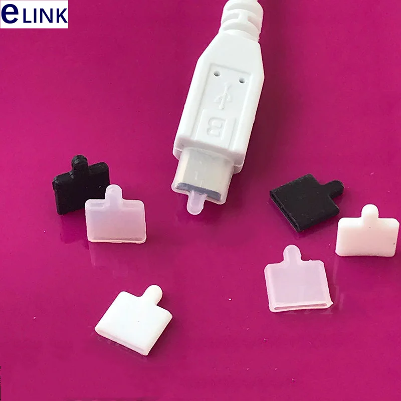100pcs dust cap for Micro 5P male connector silicone micro USB plug protective cover free shipping ELINK