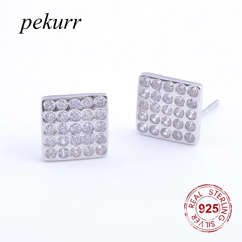 Женские серьги гвоздики из серебра 100% пробы с 25 фианитами|Серьги-гвоздики| |