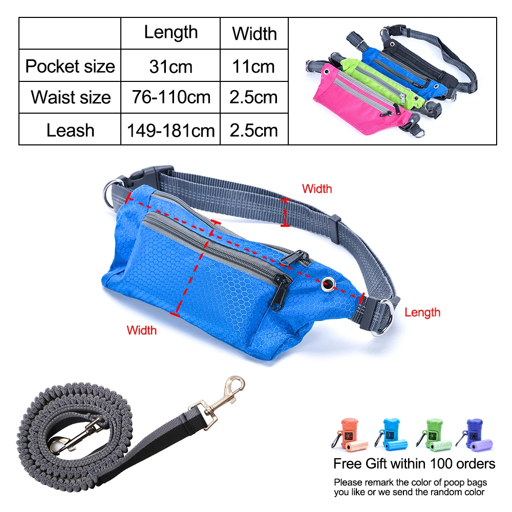 Выдвижной Поводок для собак с поясной сумкой эластичный пояс домашних животных