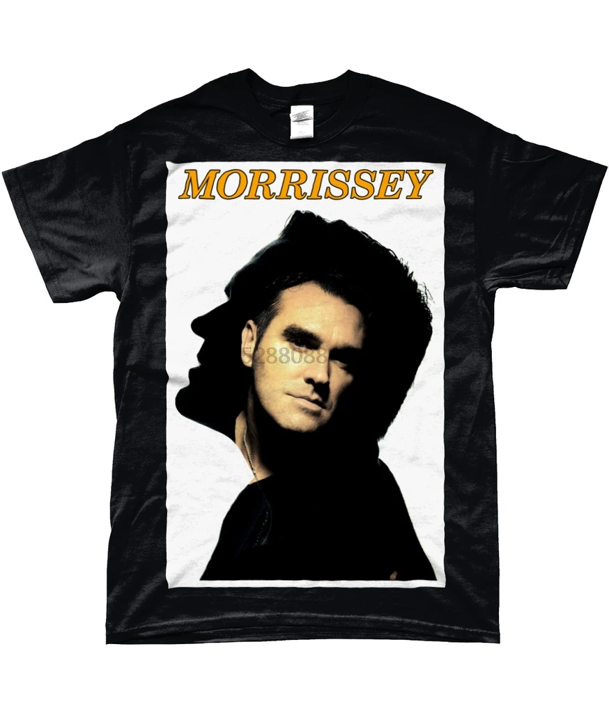 MORRISSEY силуэт портрет черная футболка 100% хлопок короткий рукав Летняя