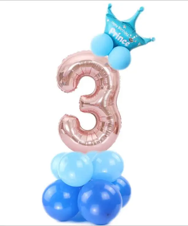 Rose gold blue 3 1 комплект 32 дюймов розовое золото номер воздушный шарик из фольги в форме цифры баллоны с гелием День рождения Свадьба Декор воздушные шары для праздника вечерние поставки - Цвет: Rose gold blue 3