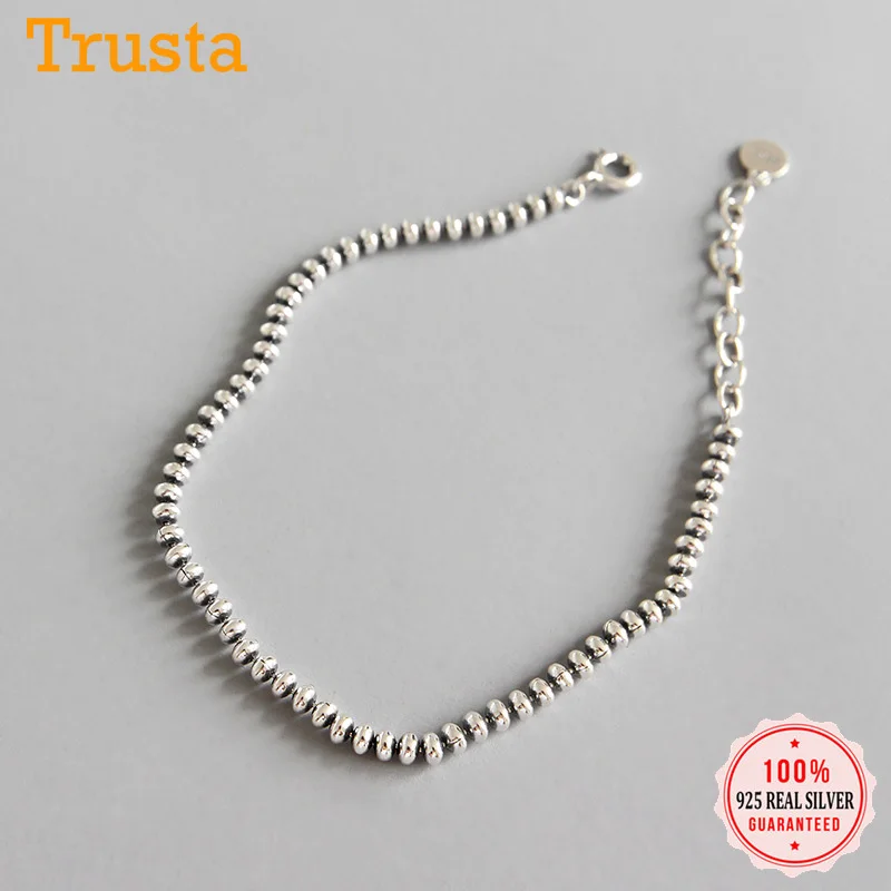 

Trustdavis Fashion Bracelet 925 Sterling Silver Sweet Minimalist 3mm Width Chain Bracelets For Women Wedding Jewelry Gift DS2295