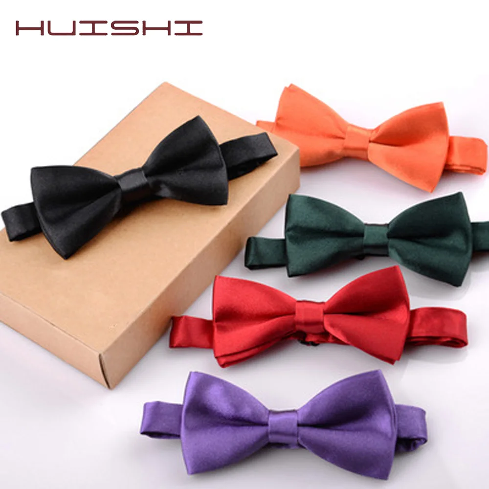 

HUISHI Solid Parent-Child Bow Tie Charming Kids Pets Family Butterfly Satin Party Dinner Wedding Design Cute bowtie Accessory
