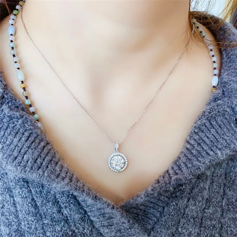 Женская подвеска из серебра 925 пробы с муассанитом 1 карат 2 карата 3 | Украшения и