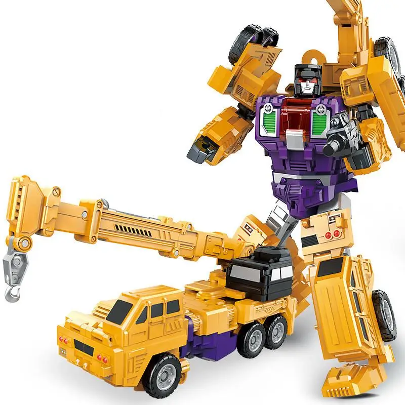 

jinjiang 6 IN 1 Devastator Classic Toys Cool Transformation Action Figure KO GT Truck Excavator Crane Model Robot Boy Adult Toy