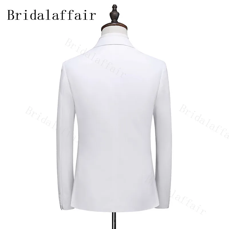 Bridalaffair белый мужской костюм наборы модный бутик двубортное одноцветное