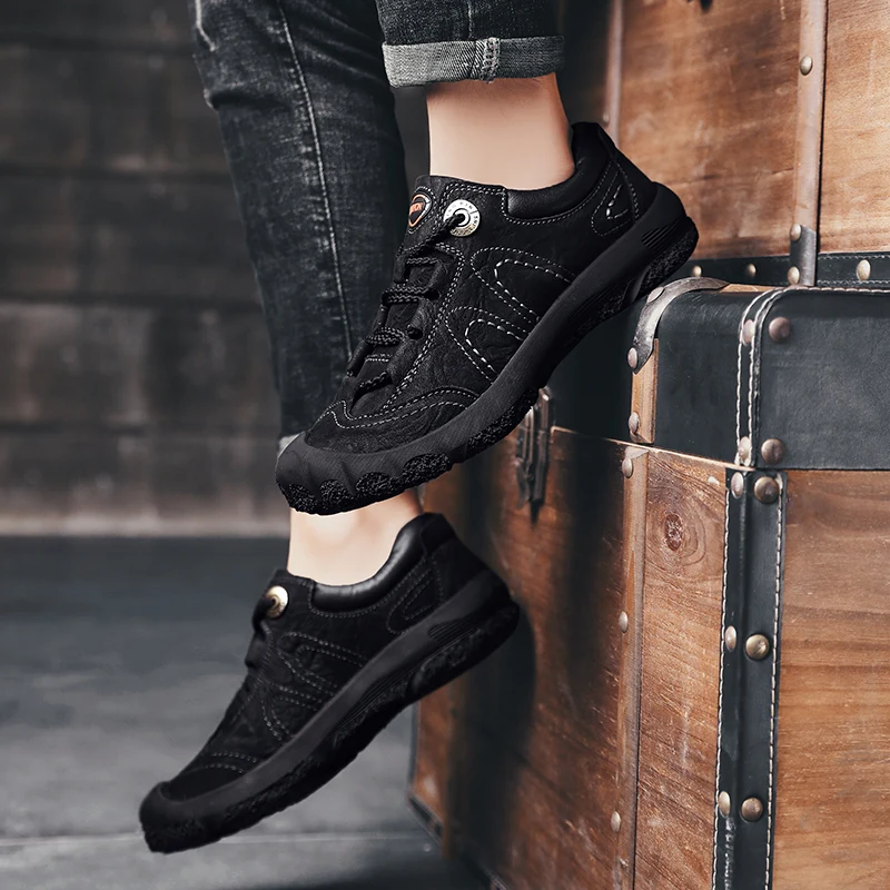 

Повседневная мужская обувь, повседневная обувь для мужчин, повседневные модные мужские кроссовки, черные мужские кожаные кроссовки для отд...