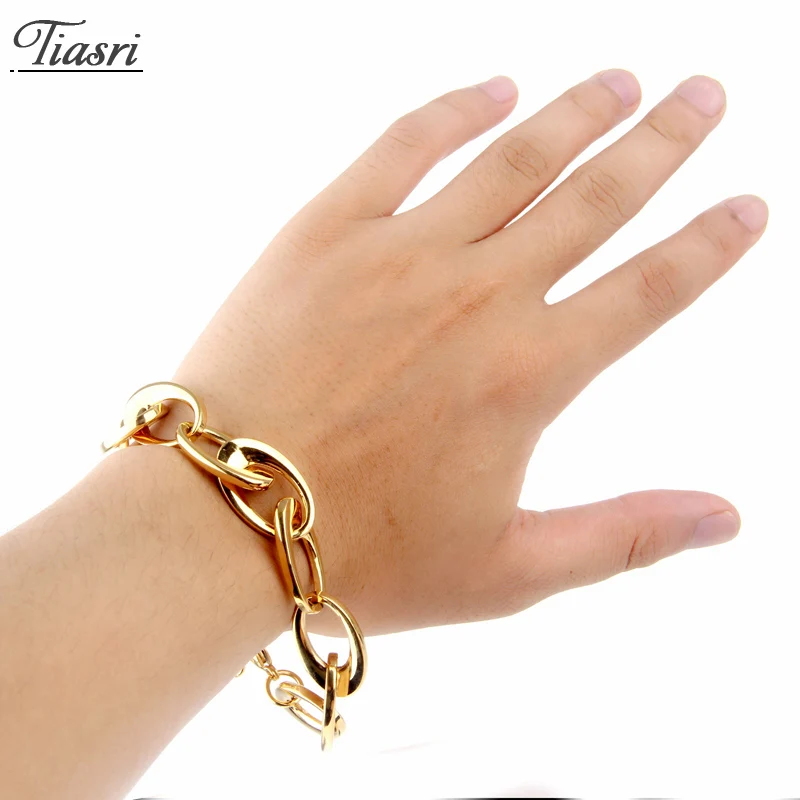 

Популярные браслеты Tiasri для мужчин и женщин, эстетические ювелирные изделия, золотистая цепочка, цепь из нержавеющей стали 316L, подарки