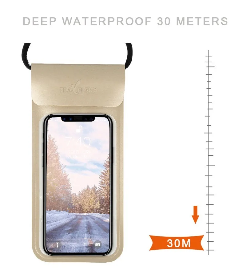 Водонепроницаемый чехол для телефона сотового с сенсорным экраном сухая сумка