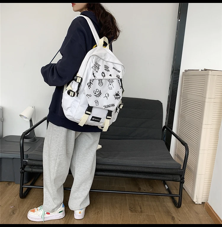 

PB4125 2021 new Fashion trend high school student backpack female large capacity casual backpack