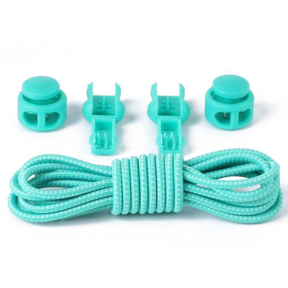 1Pair Locking Shoe Laces No Tie Shoe Laces Kids Adult Quick Lazy Laces Rubber Sport Shoestrings Elastic Sneaker Shoelaces Unisex