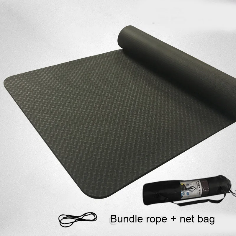 Резиновый удобный коврик для йоги нескользящий упражнений с позиционной линией