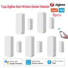 Датчик окон и дверей Tuya ZigBee, беспроводной детектор с уведомлением об открытии и уведомлением Alexa