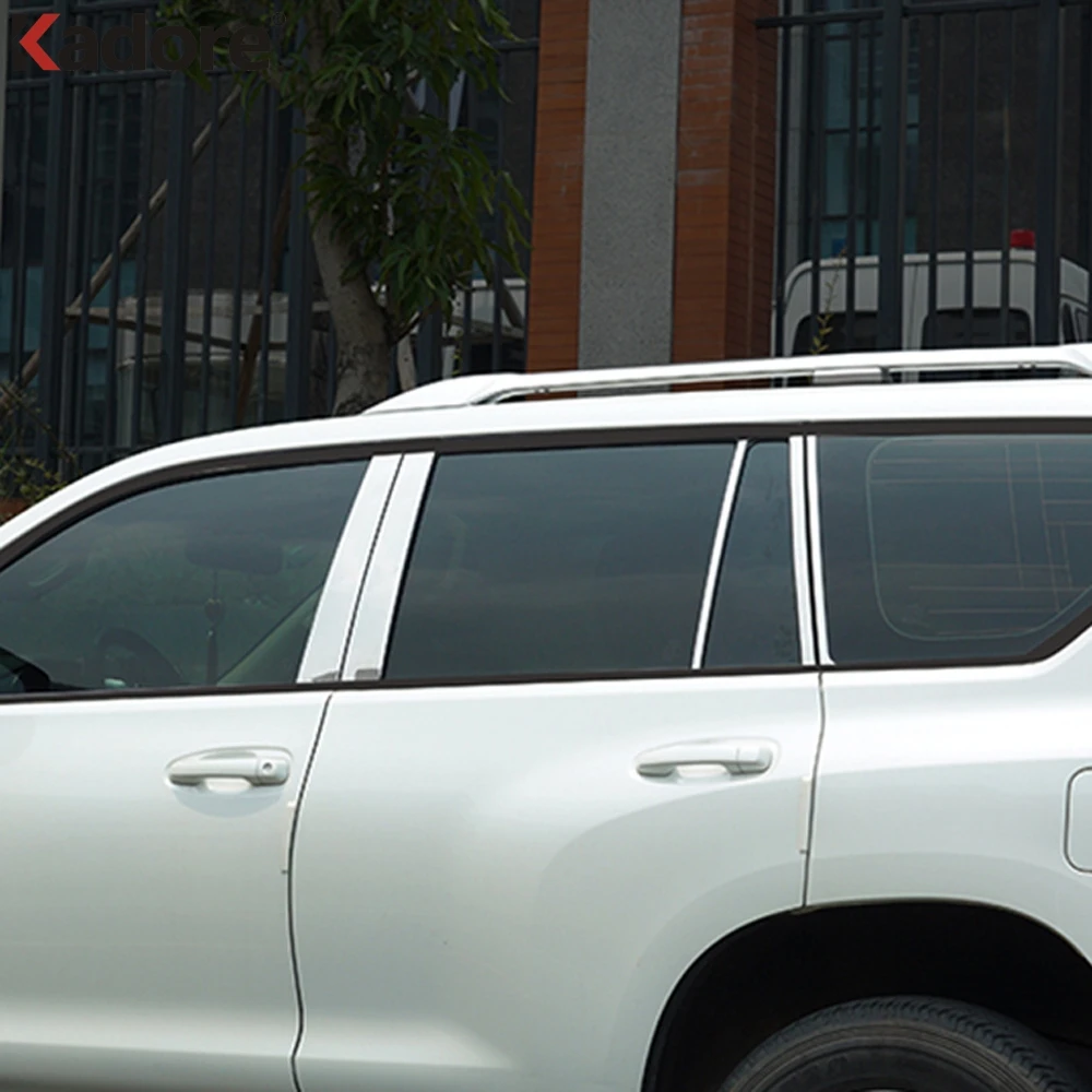 

Для Toyota Prado J150 J 150 2010 2011 2012 Центральная оконная стойка из нержавеющей стали, отделка, полоса, аксессуары для стайлинга автомобилей