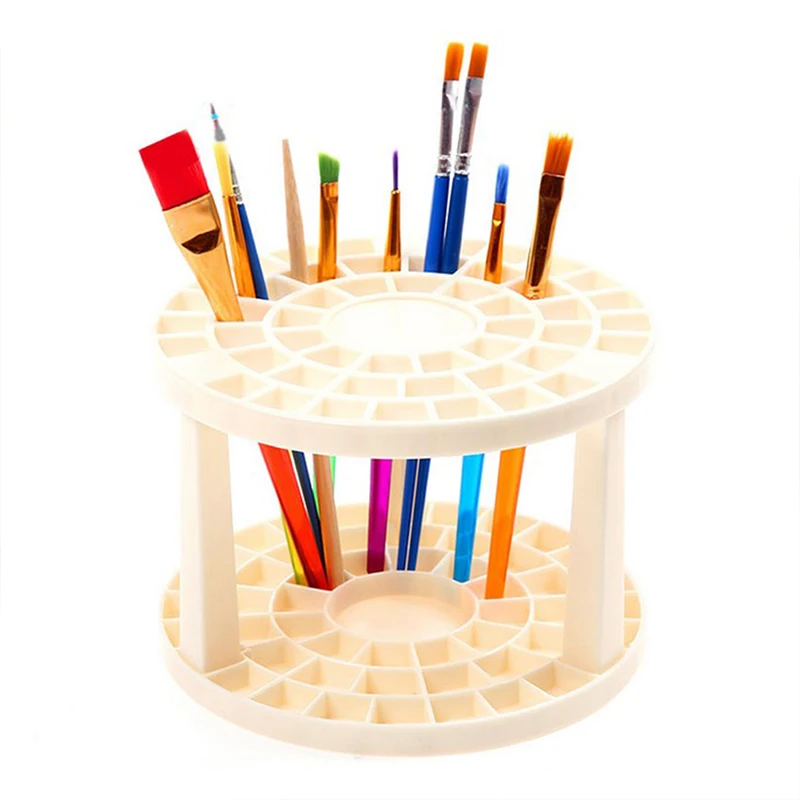 

Portable 49 Holes Paint Brush Pencil Stand Watercolor Paint Brush Holder Stand Painting Supplies For Students Desk Organizer